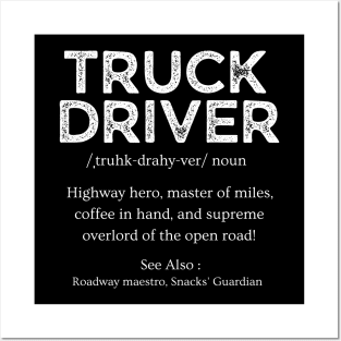 Trucker Dad Funny Truck Driver Definition Posters and Art